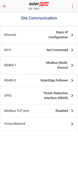 SetApp Site Communication menu