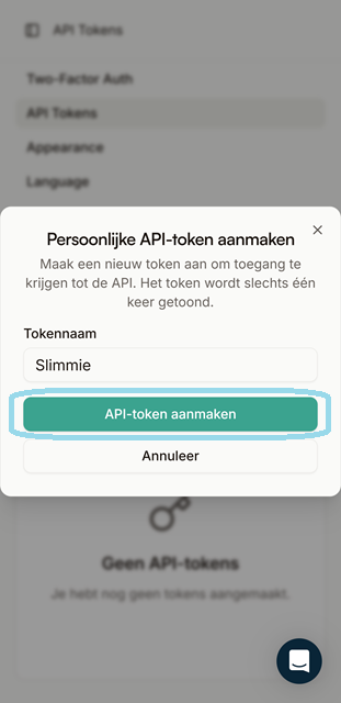 API Token Create 2