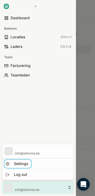 Profile dropdown